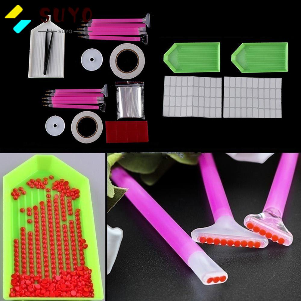 SUYO Bộ 39 Phụ Kiện Làm Tranh Đính Đá 5D Hình Bánh Xe Tròn Tiện Dụng