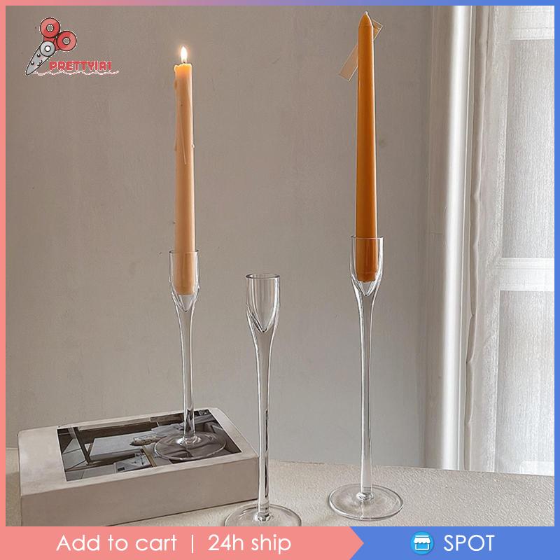 Bộ 3 Cây Nến Thủy Tinh Dùng Trang Trí Nhà Cửa Dịp Năm Mới