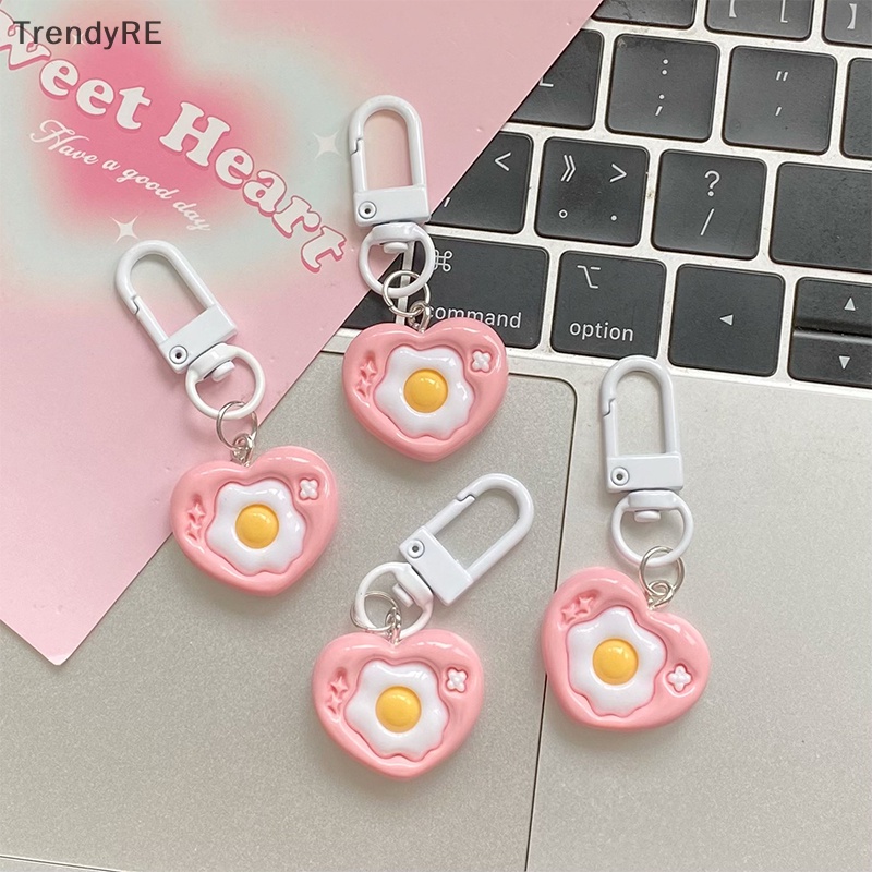 Móc Khóa Quả Trứng Luộc Và Trái Tim Hoạt Hình Dễ Thương