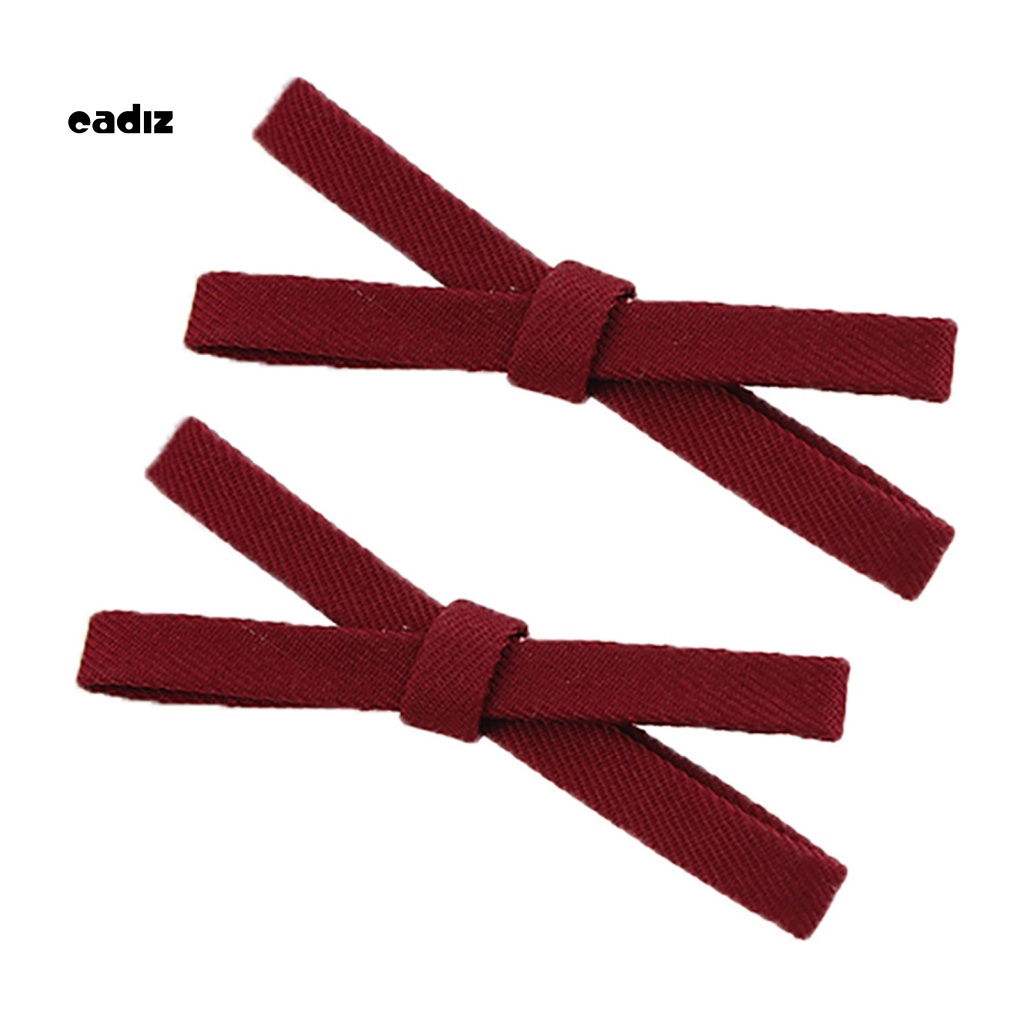 Kẹp Tóc Nơ Bằng Vải Màu Trơn Phong Cách Vintage Dành Cho Nữ