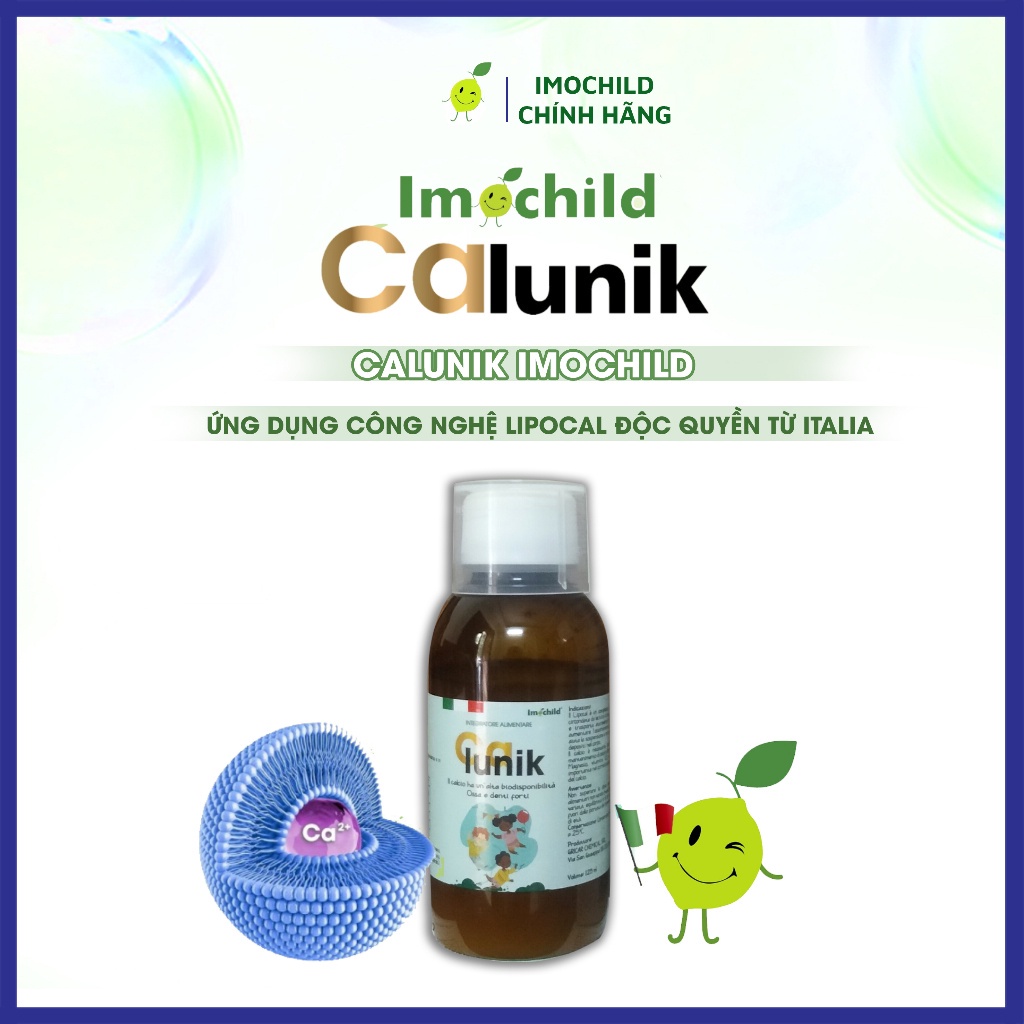 Combo 2 Hộp Tăng Đề Kháng + Canxi Calunik Imochild, Giúp Bé Cao Lớn Khỏe Mạnh - IMOCHILD Kiện 2 Hộp