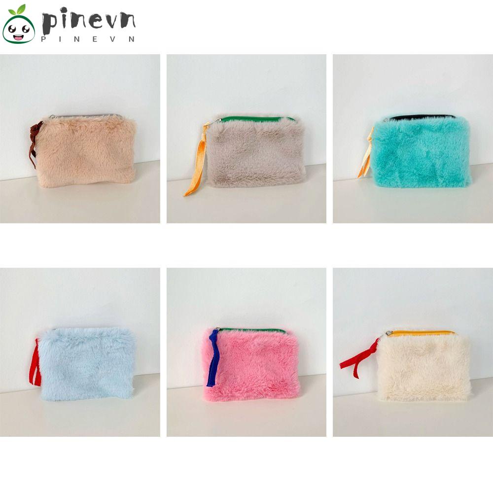 PINEVN Ví Nữ Dáng Vuông Nhỏ Màu Trơn Đựng Thẻ Tiện Dụng