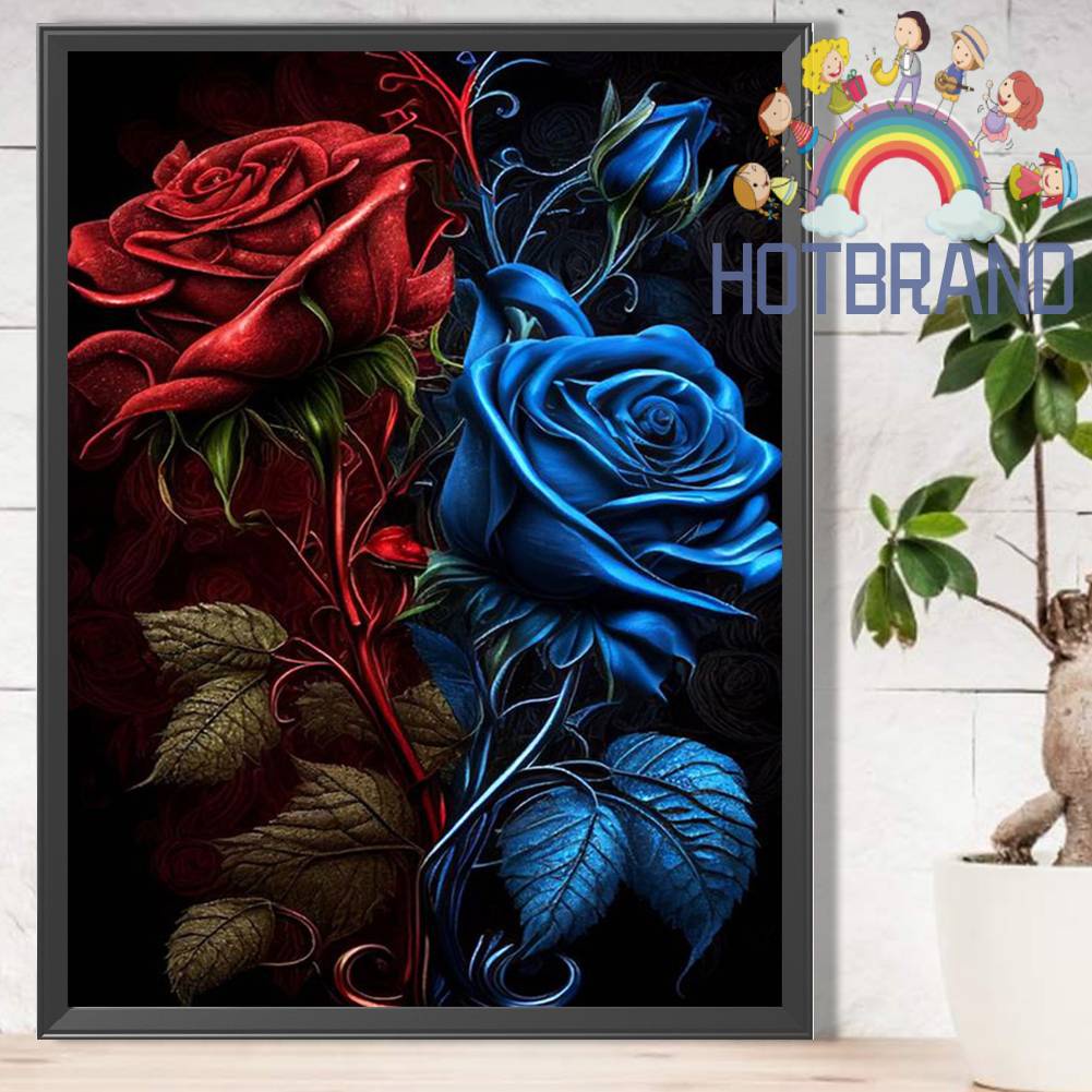 Bộ Tranh Đính Đá 5D Họa Tiết Hoa Hồng Độc Đáo DIY Dùng Trang Trí Nhà Cửa