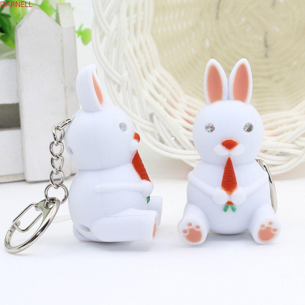 DARNELL 1 Móc Khóa Thỏ Có Đèn Led Hoạt Hình Dễ Thương