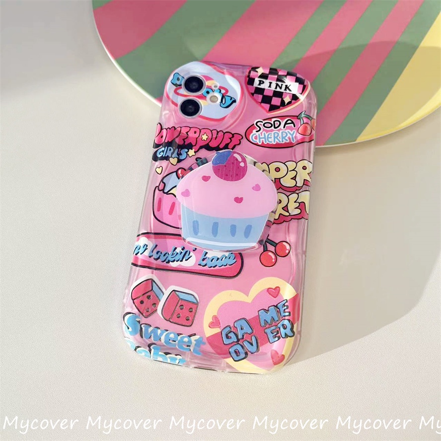 Ốp Điện Thoại Silicon Mềm Hình Bánh Hồng Dễ Thương Cho iPhone 11 13 12 14 Pro Max X XR Xs Max 6 7 8 Plus Y2K