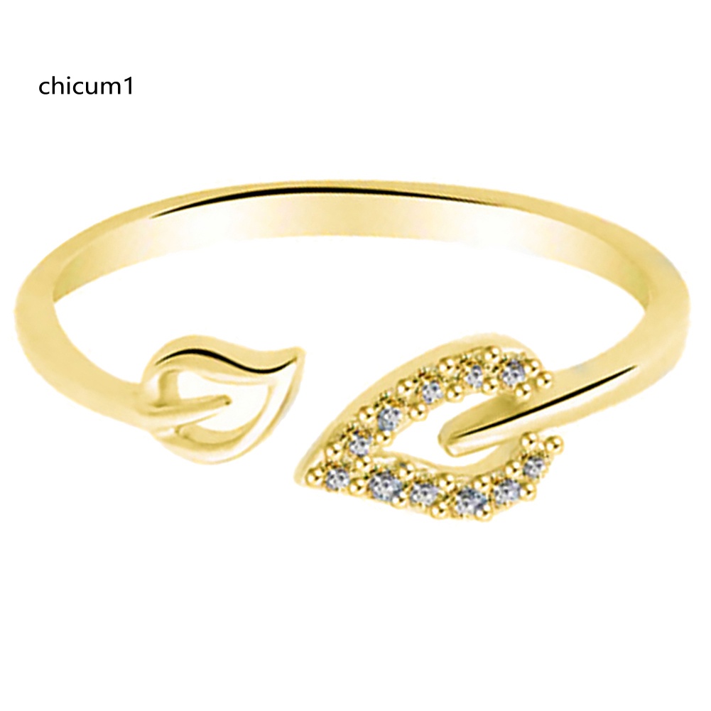 Nhẫn Hở Hình Trái Tim Đính Đá Độc Đáo