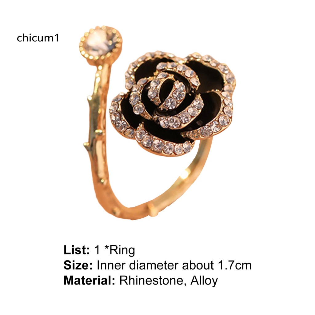 Nhẫn Hở Hình Hoa Trà Phong Cách Hàn Quốc Có Thể Điều Chỉnh Kích Cỡ