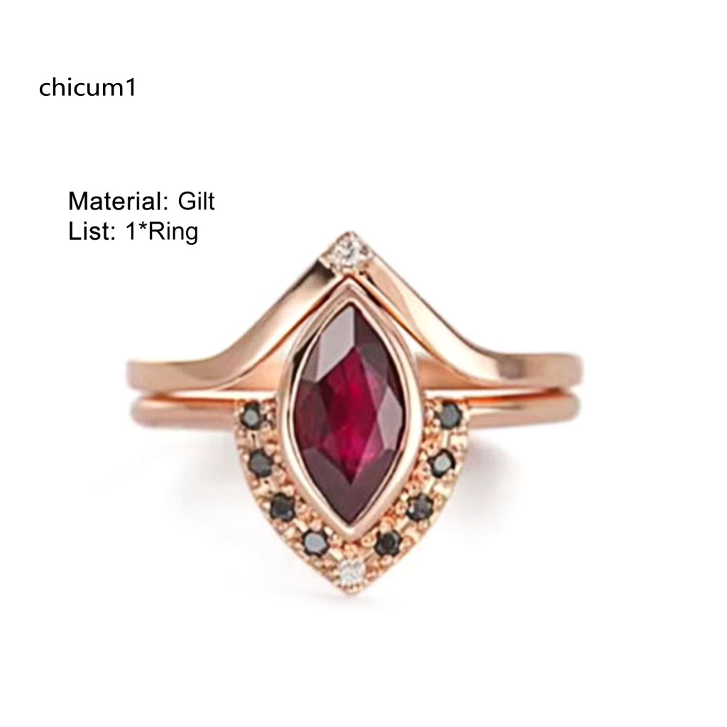 Nhẫn Đính Đá Đỏ Phong Cách Cổ Điển Cho Nữ