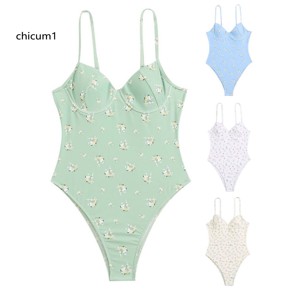 Đồ Bơi Một Mảnh Hở Lưng Họa Tiết Hoa Khô Thoáng Nhanh Cho Nữ