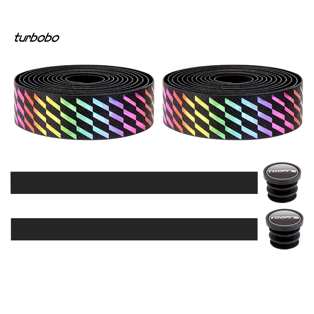 1 Bộ Băng Quấn Tay Lái Xe Đạp Bằng Da Giả EVA Chống Trượt Màu Gradient