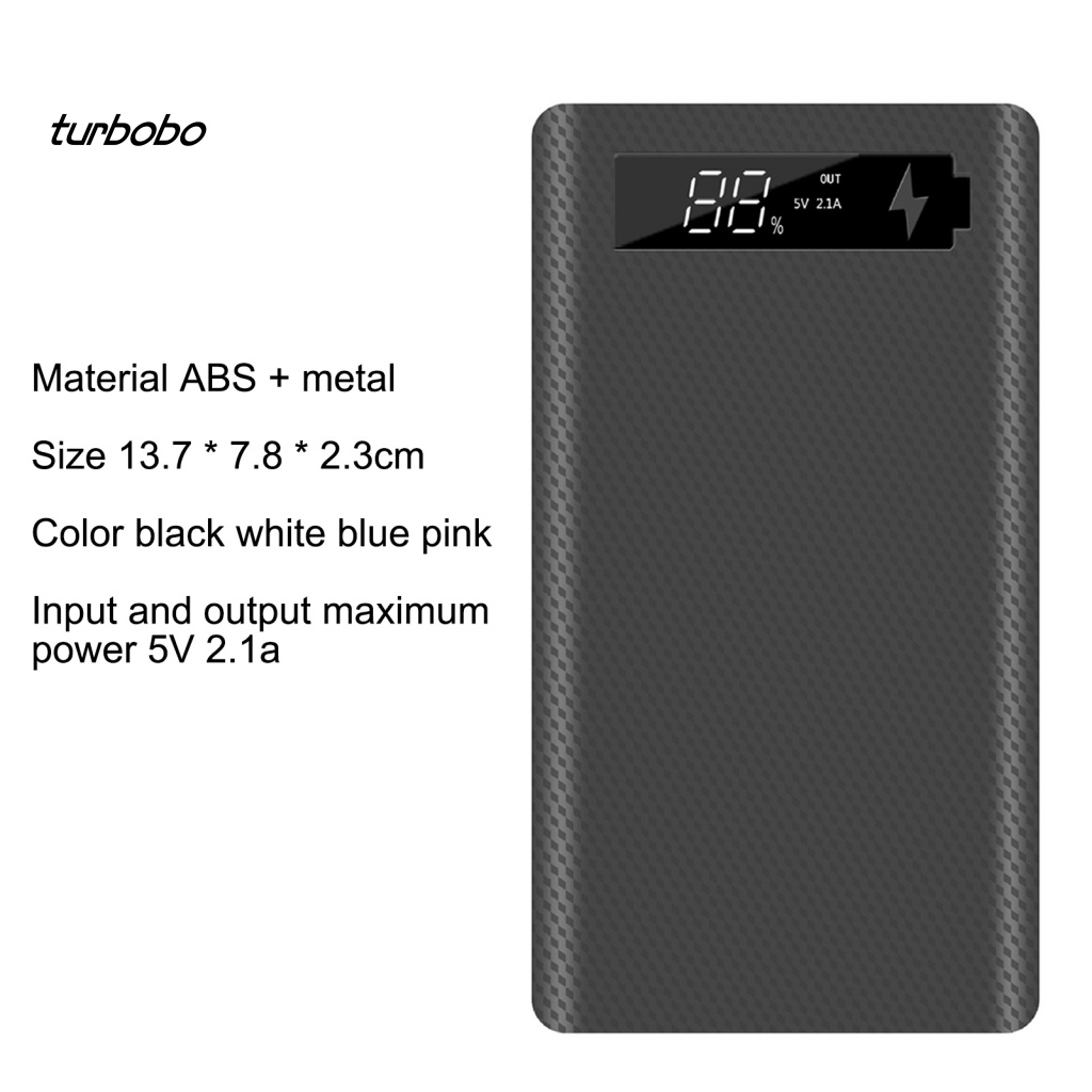 Pin Sạc Dự Phòng Tự Lắp Ráp M6 Micro USB Type-C 18650 Có Đèn LED Màn Hình LCD Tiện Dụng