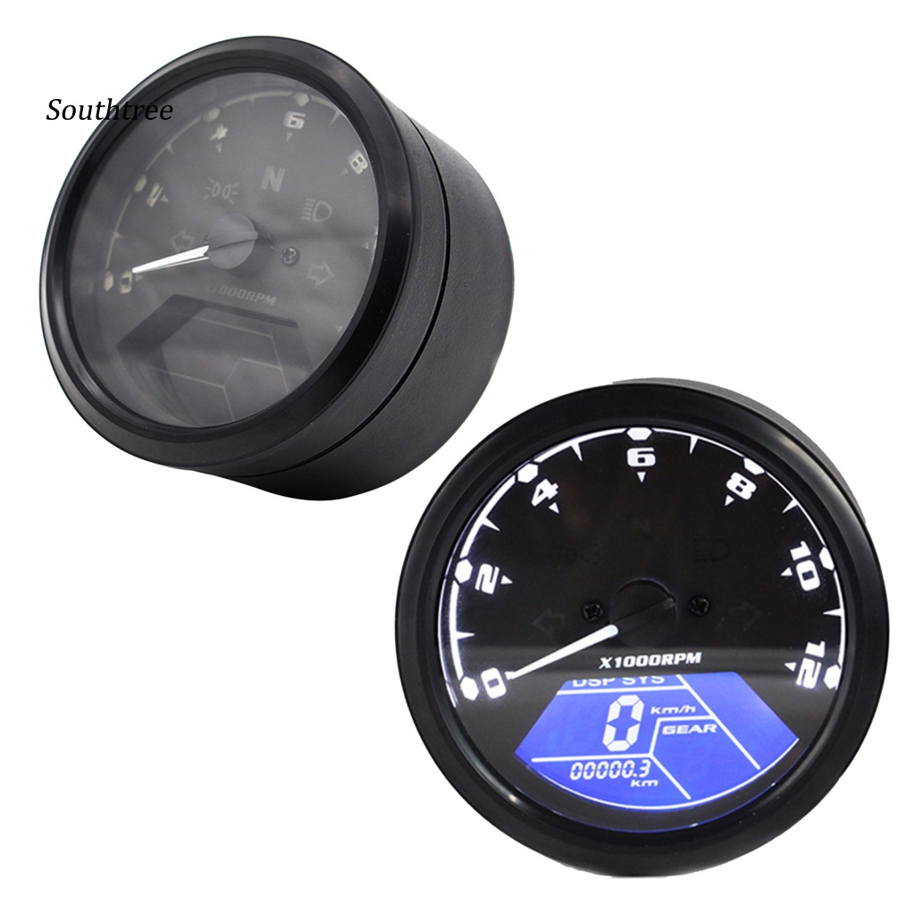 Đồng Hồ Đo Tốc Độ Dầu Màn Hình LED LCD 12V Cho Xe Mô Tô