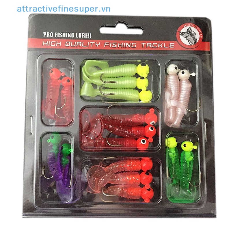 Set 17 Mồi Giả Nhử Cá Bằng Nhựa Mềm Kèm Móc Câu