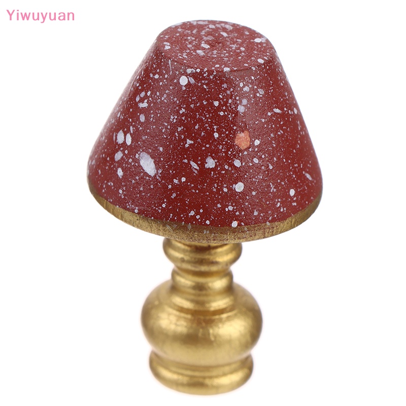 Mô Hình Đèn Bàn Màu Đỏ Phong Cách Retro Cho Nhà Búp Bê Tỷ Lệ 1: 12 Mới