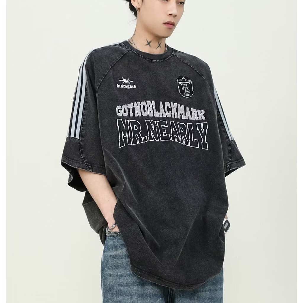 Áo Thun Unisex Tay Ngắn In Hình Phong Cách Đường Phố Cổ Điển Đường Phố Nước Giặt Rửa Được Kiểu Mỹ Mùa Hè Cho Nam Và Nữ