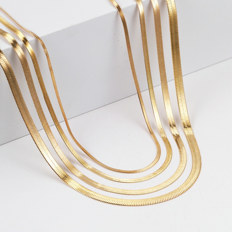 Set 2 Vòng cổ Mạ Vàng Bằng Thép Không Gỉ Thời Trang Cá Tính Cho Nữ