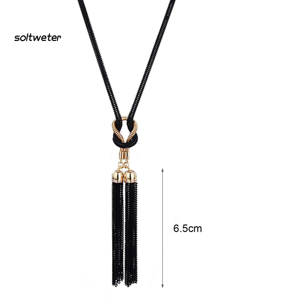 Vòng cổ Dáng Dài Phối Tua Rua Thanh Lịch Cho Nữ