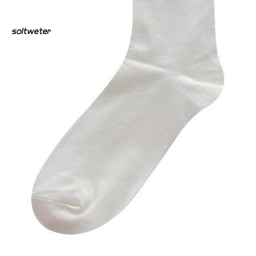 1 Đôi Vớ Thể Thao Dày Màu Trơn Đơn Giản Phong Cách Nhật Bản