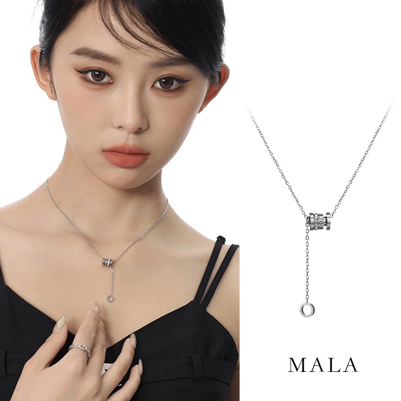 Vòng cổ Thép Titan Phối Tua Rua Thời Trang Cao Cấp Cho Nam Nữ