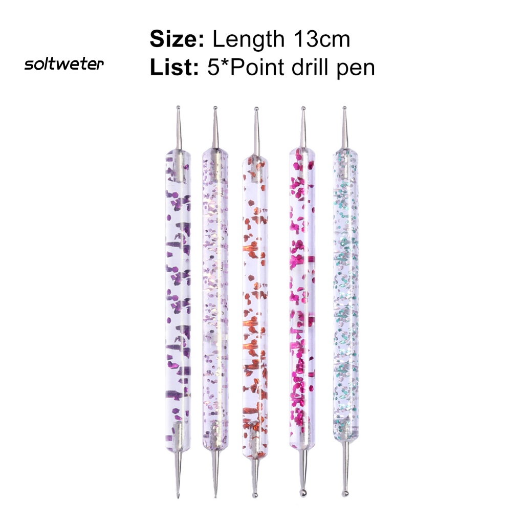 Bộ 5 Bút Vẽ Trang Trí Móng Tay Hai Đầu Acrylic Dễ Sử Dụng