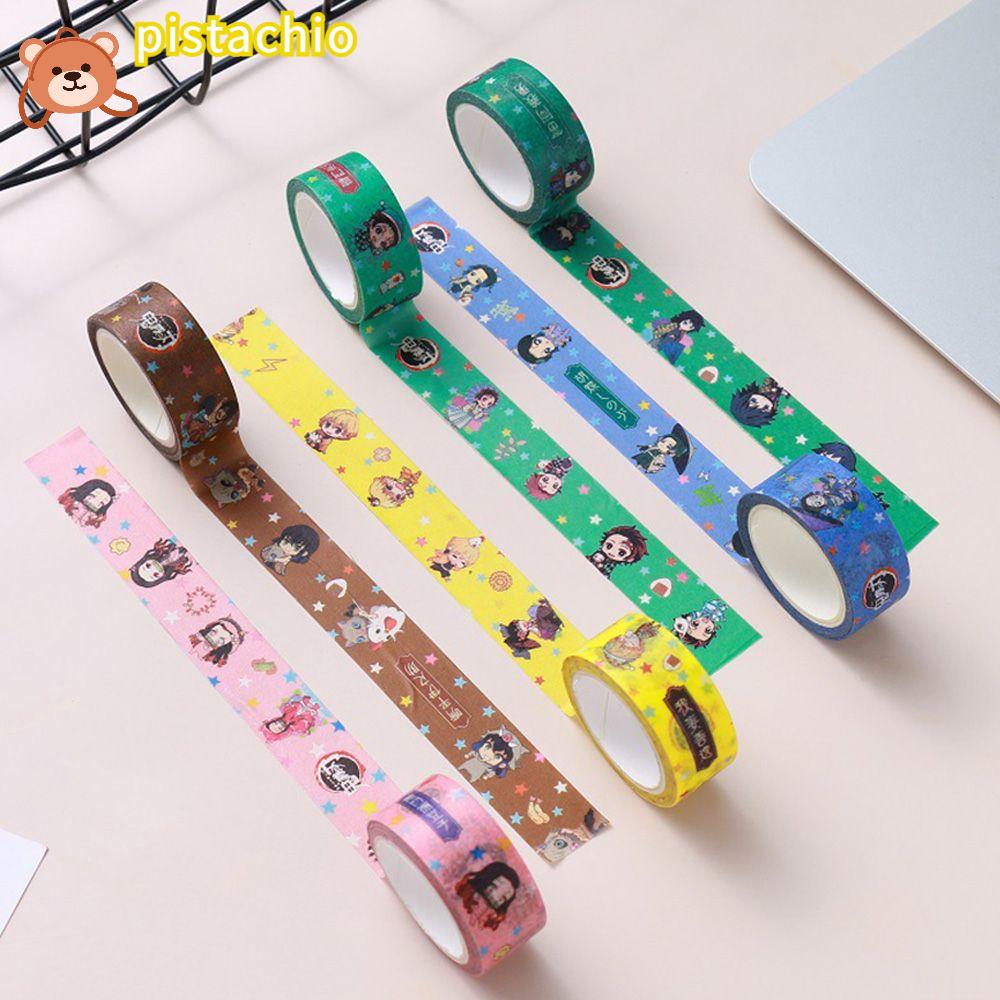 PISTA Cuộn Băng Keo Washi DIY Họa Tiết Demon Slayer Trang Trí Nhật Ký / Ảnh