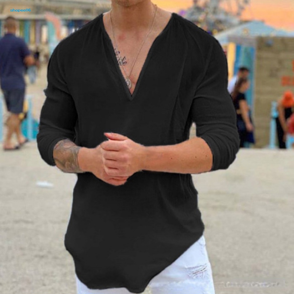 Áo nam Cổ Chữ V Khoét Sâu Chắc Chắn Mặc Hàng Ngày