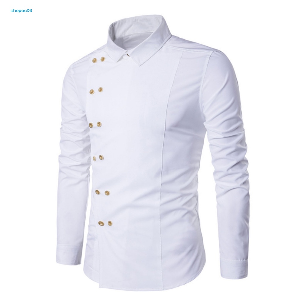 Áo Sơ Mi Nam Cổ Bẻ Hai Hàng Nút Cài Màu Sắc Thanh Lịch