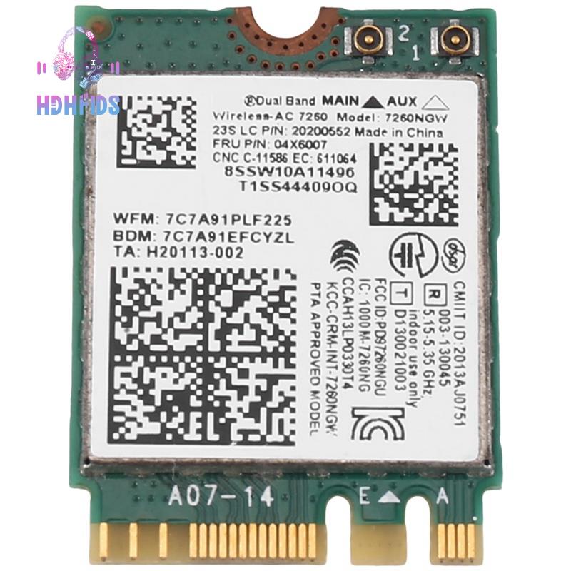 7260NGW 7260AC Thẻ WiFi 2.4G / 5G BT4.0 Fru 04X6007 cho Thinkpad X250 X240 X240S X230S T440 W540 T54