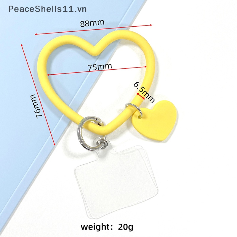 Ốp Điện Thoại Silicone Hình Trái Tim Có Vòng Đeo Tay Chống Thất Lạc