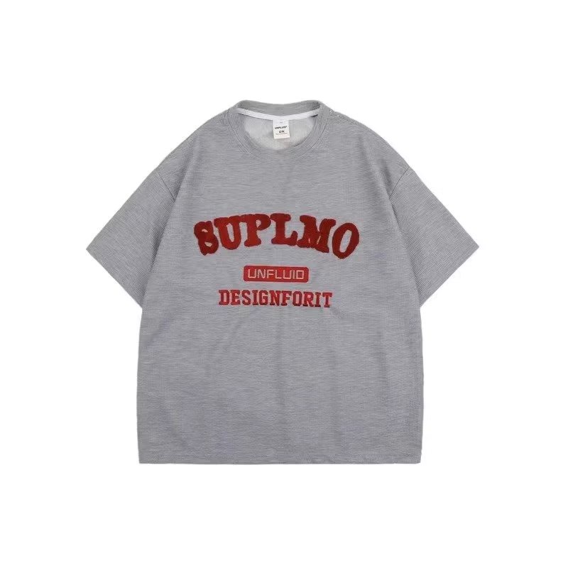 Áo Thun Nam Tay Ngắn Có Thêu Chữ Thời Trang Phong Cách Hong Kong