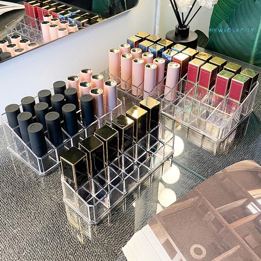 Hộp Đựng Son Môi Trong Suốt 12 / 18 / 36 Ngăn Tiện Dụng