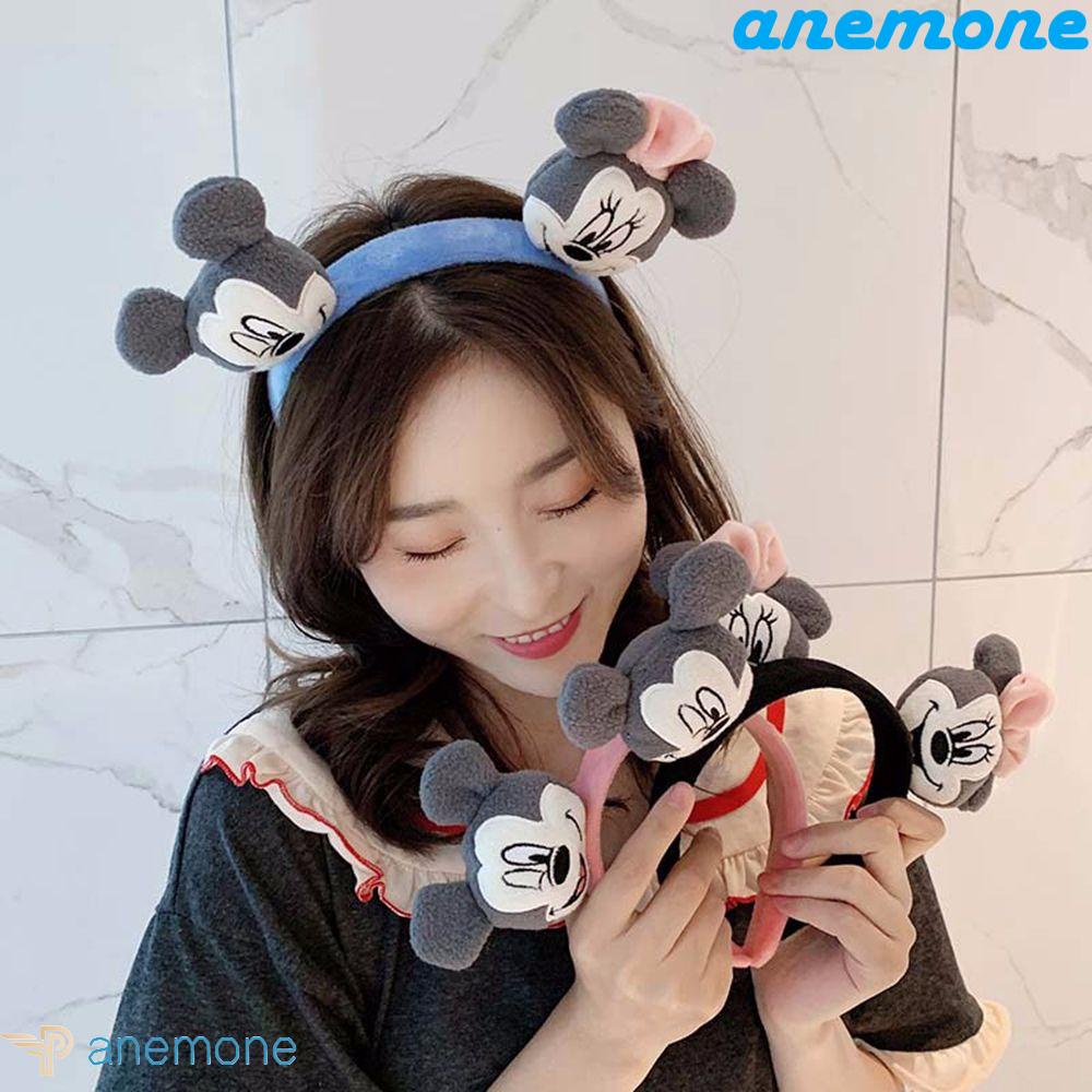 ANEMONE Băng Đô Cài Tóc Hình Chuột Mickey Mềm Mại Xinh Xắn