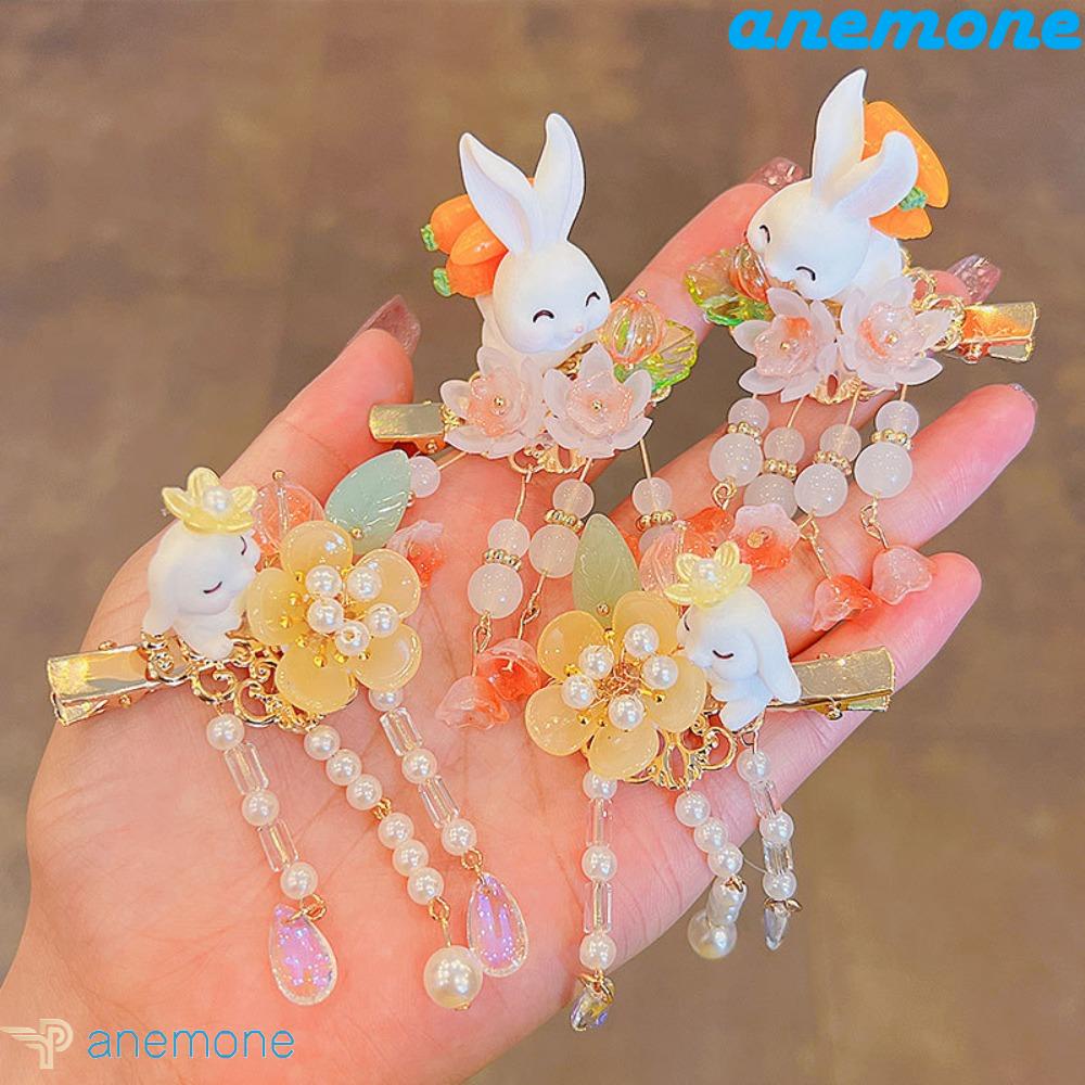 ANEMONE Kẹp Tóc Tua Rua Nhiều Màu Sắc Phong Cách Trung Hoa Dễ Thương Cho Bé Gái
