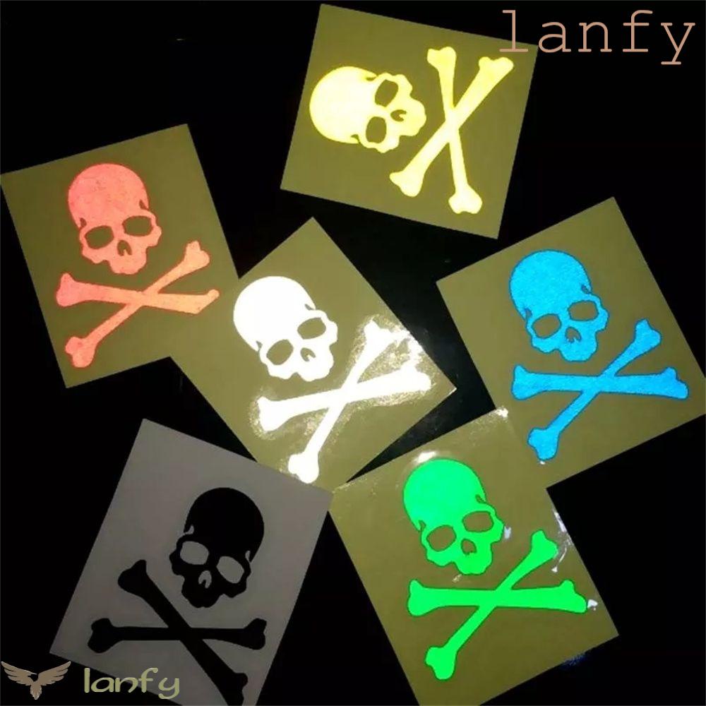 LANFY Miếng Dán Trang Trí Xe Đạp Hình Đầu Lâu Độc Đáo