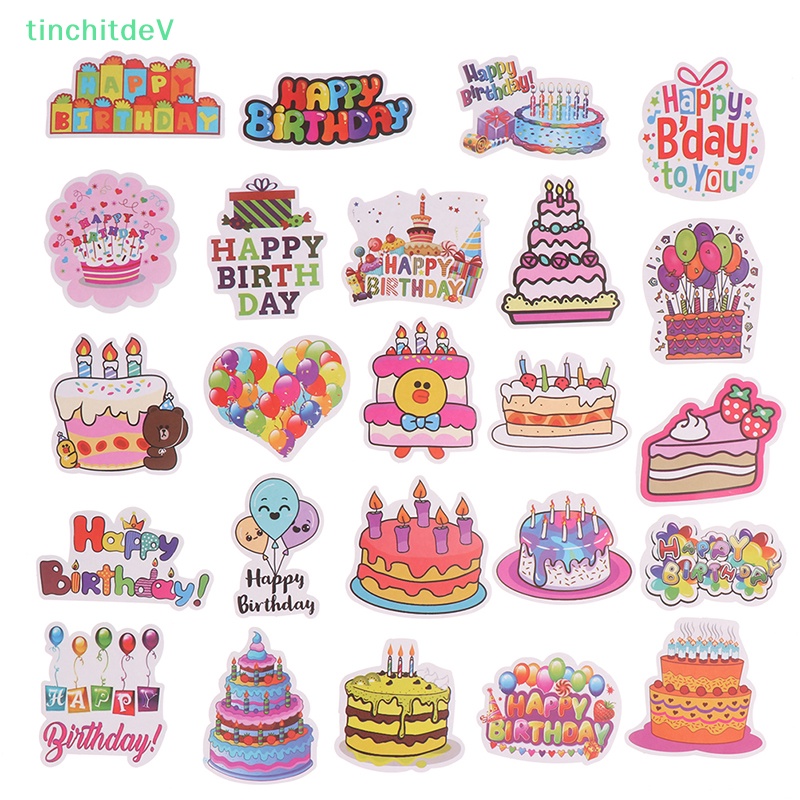 [TinchitdeV] 50 Miếng Dán Hoạt Hình Happy Birthday Trang Trí Laptop Điện Thoại Ván Trượt Xe Hơi [Mới]