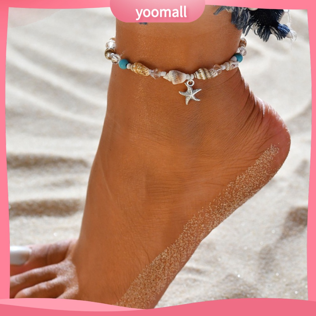Vòng Đeo Cổ Chân Bằng Vỏ Sò Phong Cách Boho Có Thể Điều Chỉnh Dành Cho Nữ