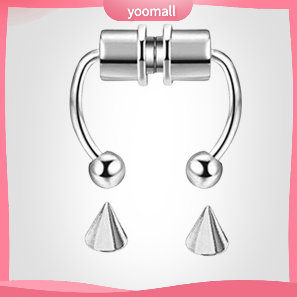 Khuyên Mũi Không Cần Xỏ Lỗ Bằng Thép Không Gỉ Tái Sử Dụng Được Thời Trang