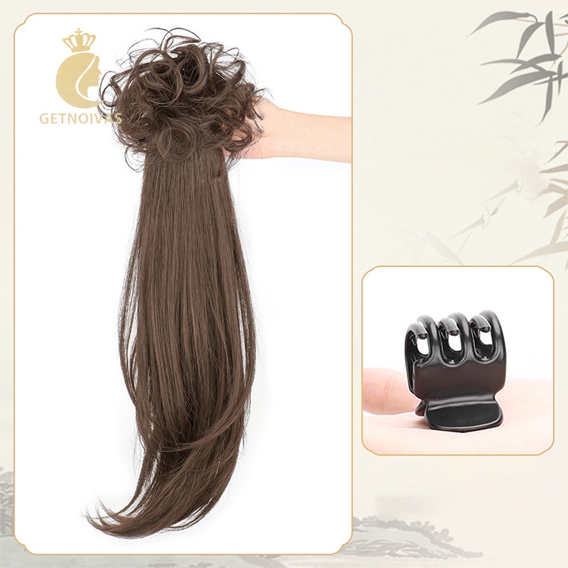 GETNOIVAS Tóc Giả Đuôi Ngựa Dài Phong Cách Trung Hoa Cho Nữ