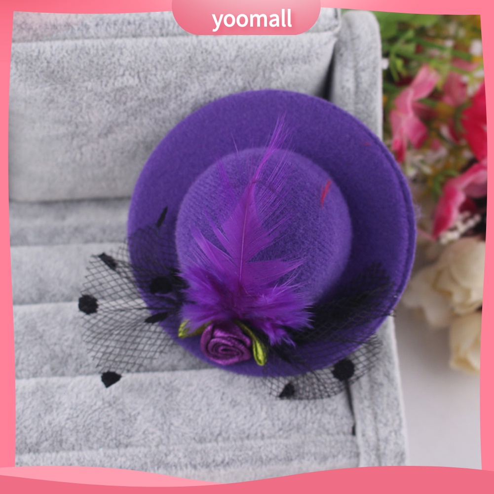 Set 6 Kẹp Tóc Hình Nón Vành Nhỏ Phối Mạng Che Mặt Cho Bé Gái