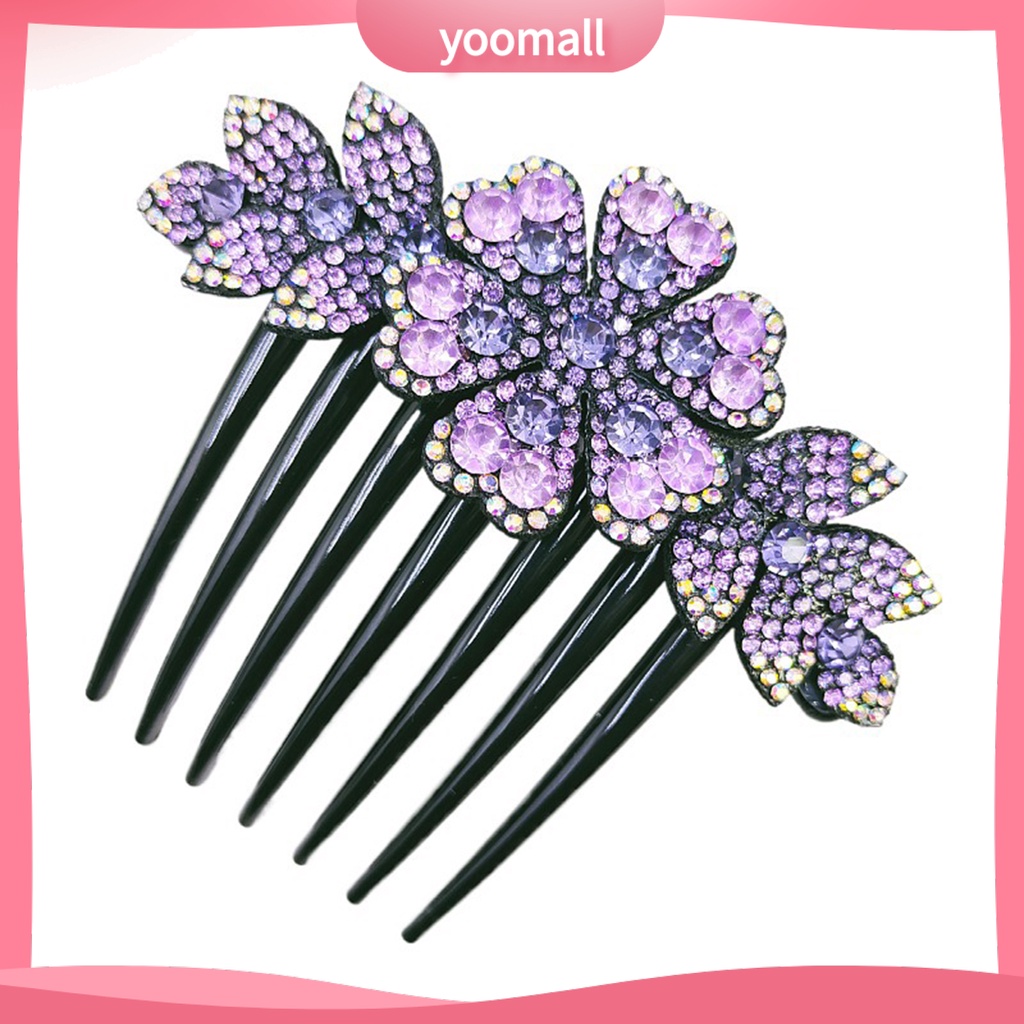 Lược Cài Tóc Đính Đá Chống Trượt Phong Cách Hàn Quốc Cho Cô Dâu