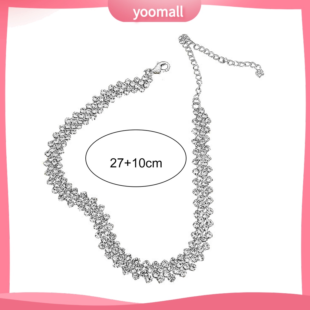 Vòng Cổ Choker Mở Rộng Điều Chỉnh Được Mạ Điện Đính Đá Thời Trang Dự Tiệc Cho Nữ