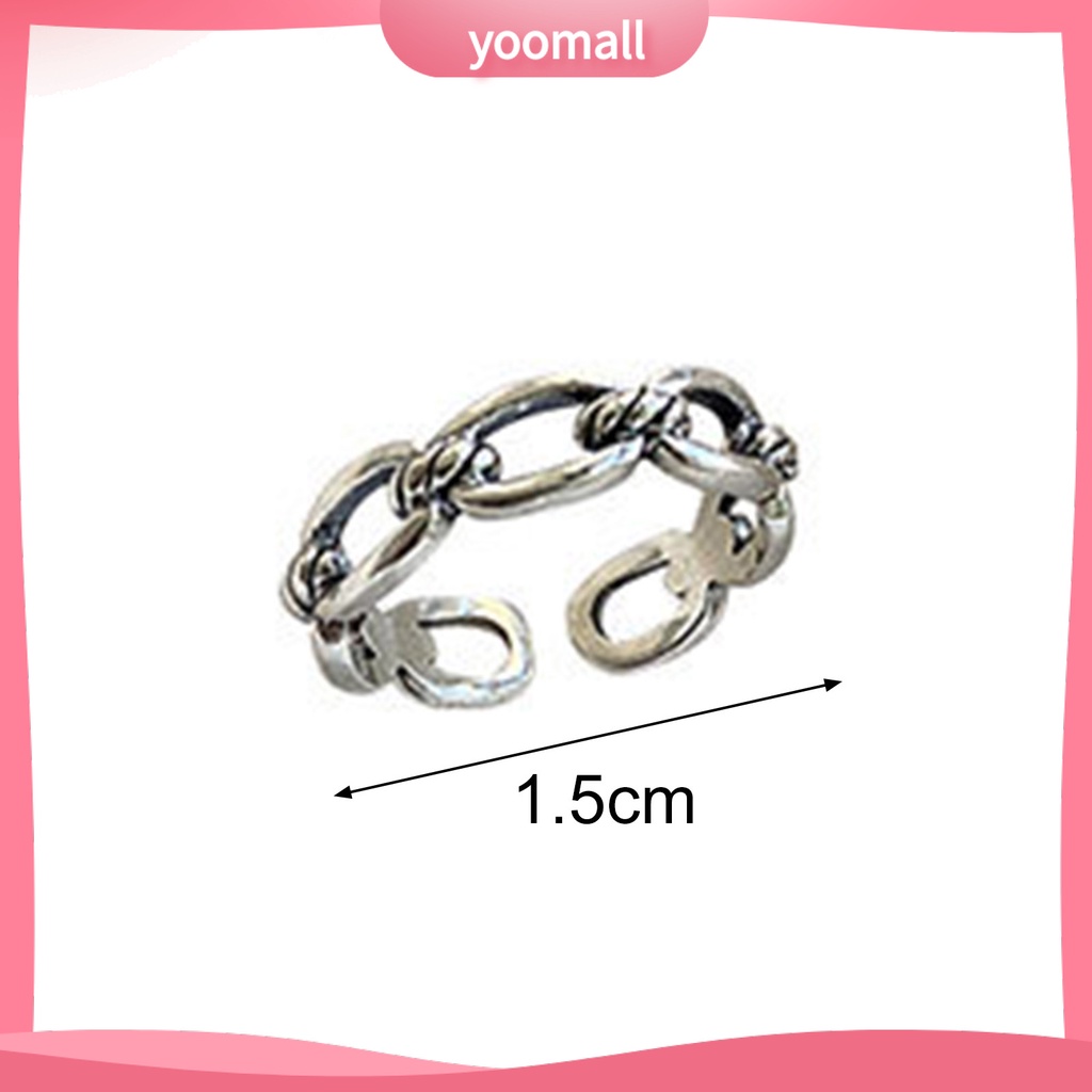 Nhẫn Hở Mạ Bạc Sáng Tạo Có Thể Điều Chỉnh Kích Thước Thời Trang Cho Nữ