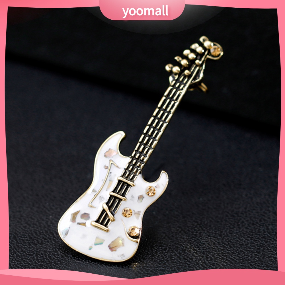 Ghim Cài Áo Hình Đàn Guitar Đính Đá Phong Cách Vintage
