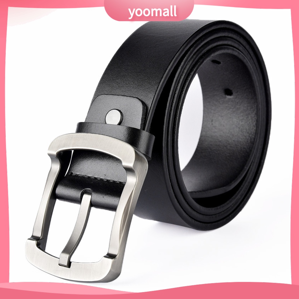 Thắt Lưng Giả Da Dày Màu Trơn Chống Vỡ Phong Cách Vintage Cho Nam