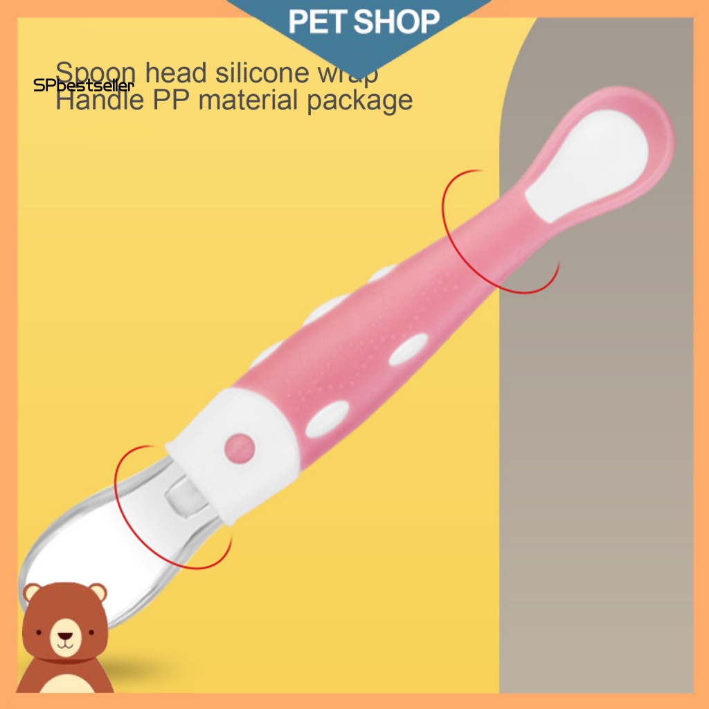 1 Bộ Muỗng Silicone Cho Bé Tập Ăn Thiết Kế Nhỏ Gọn Linh Hoạt