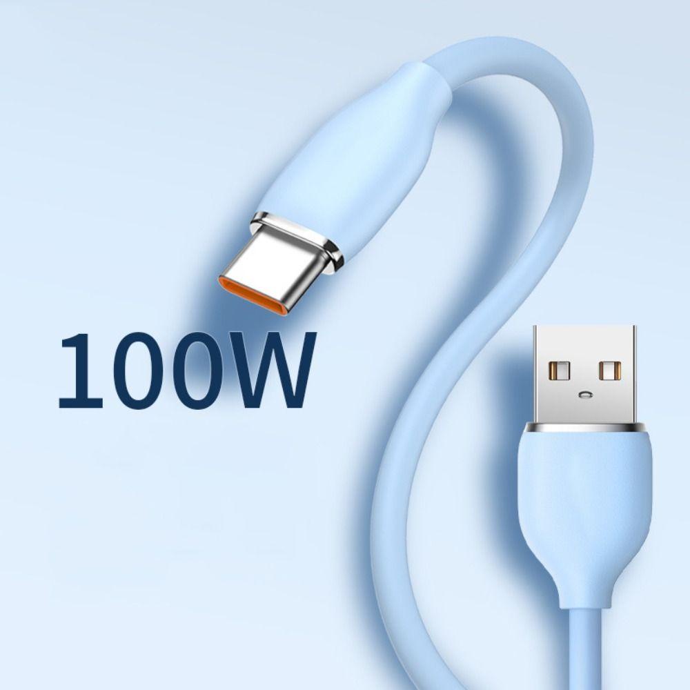 Dây Cáp Sạc Nhanh 100W 6A USBC Type C Bằng Silicone