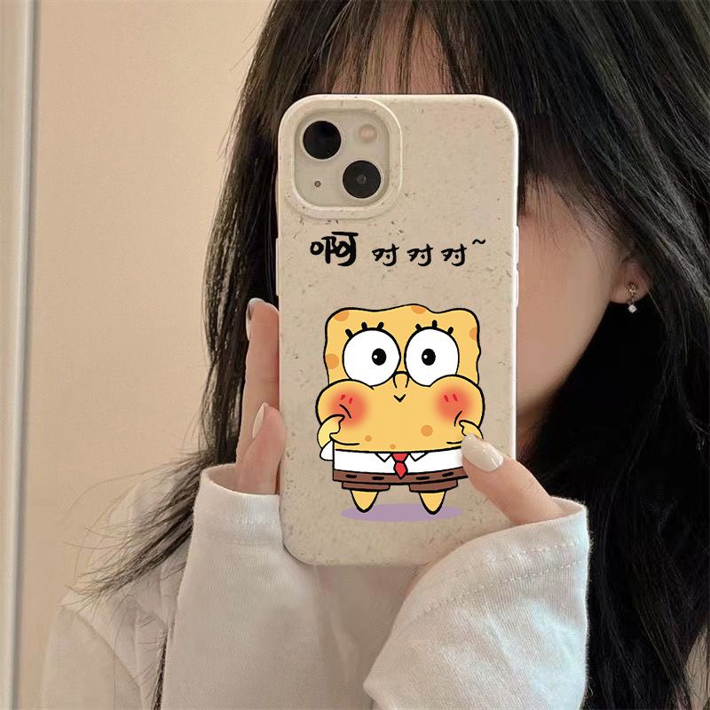 Ốp Điện Thoại Dẻo Họa Tiết Hoạt Hình SpongeBob Dễ Thương Chống Sốc Cho iPhone12 14pro 813 7plus11 max B4KI