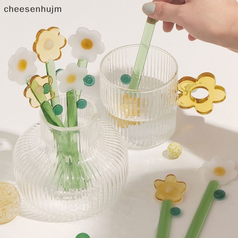 Muỗng Khuấy Cà Phê Bằng Thủy Tinh Trong Suốt Hình Hoa