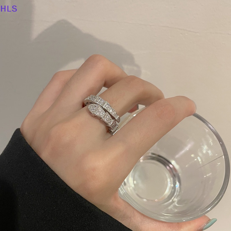 Nhẫn Hình Rắn Đính Đá Zircon Màu Sắc Sáng Bóng Có Thể Điều Chỉnh Cho Nữ