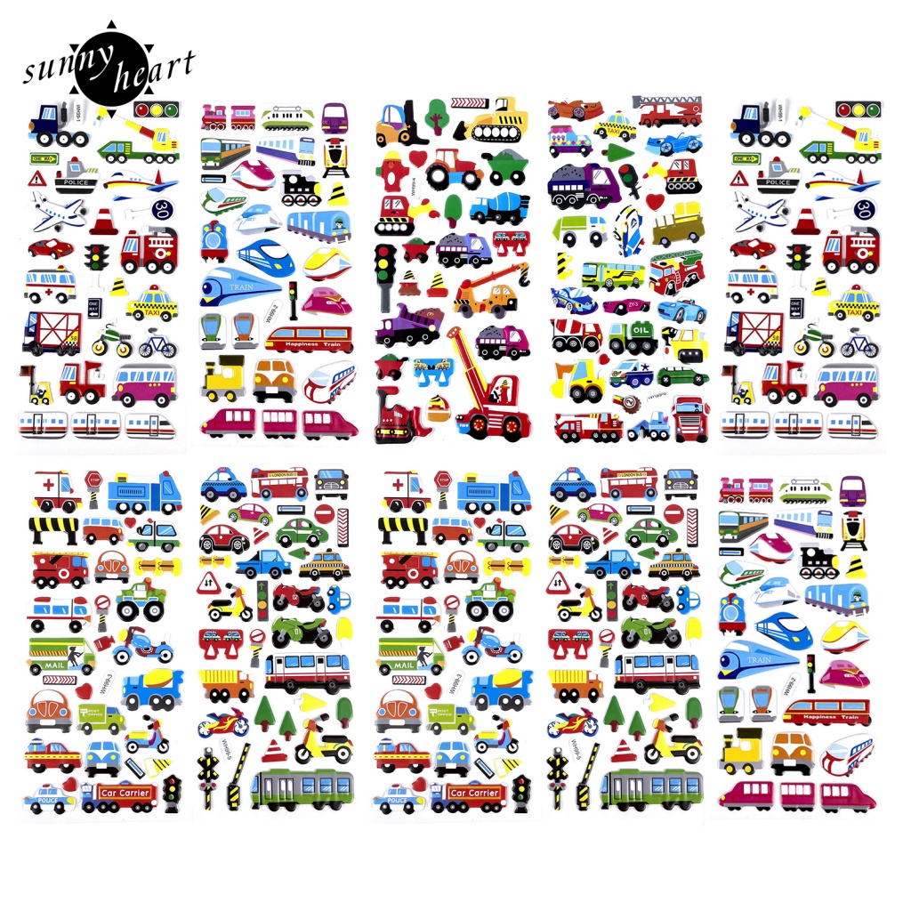 Sunnyheart set 10 Tấm Nhãn Dán Ba Chiều Trang Trí Xe Hơi Không Thấm Mồ Hôi In Chữ Little Ones of All Ages